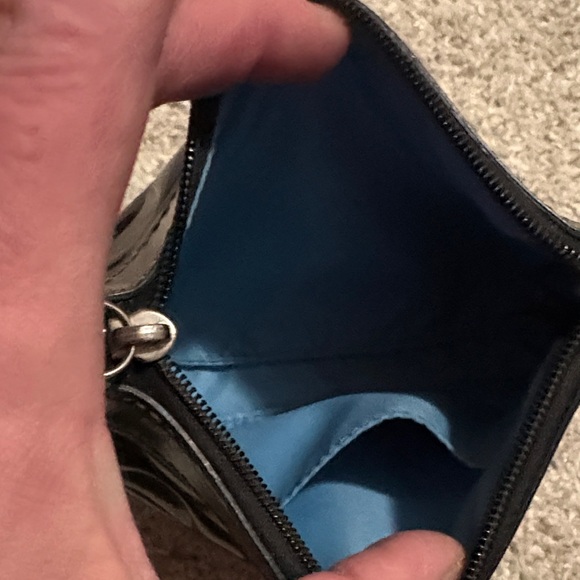 Coach Glossy Black Embossed Wristlet - Picture 7 of 10